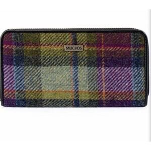 NEW Irish Wool Plaid Mucros Zip Wallet Tweed Ireland